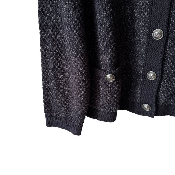 Torrid Button Up Cardigan Sweater Deep Black Marled Silver Buttons Cotton Blend - Picture 11 of 16